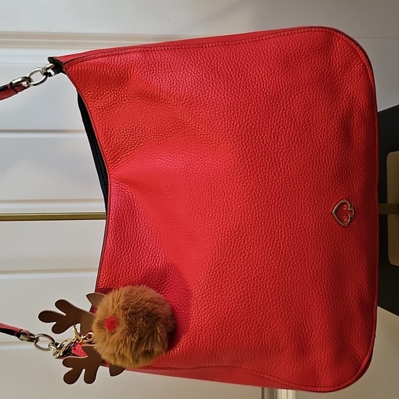 KATE SPADE LIKE NEW CORAL PEBBLED LEATHER SATCHEL 2 WAY - Picture 3 of 14